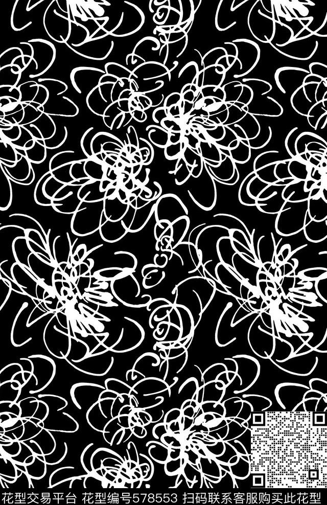 抽象线条条纹传统印花华亿平台下载（图片编号: 578553） - 瓦栏（Walan）