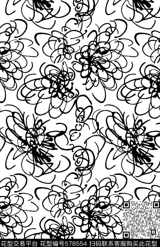 抽象线条条纹传统印花华亿平台下载（图片编号: 578554） - 瓦栏（Walan）