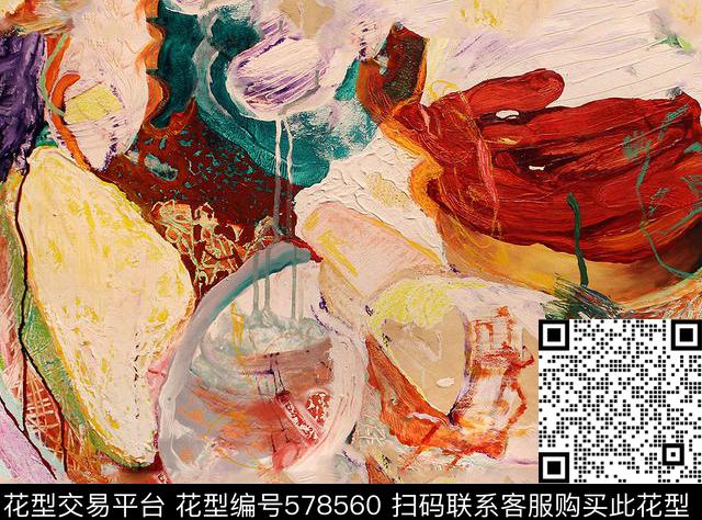 大牌潮流油画数码印花华亿平台下载（图片编号: 578560） - 瓦栏（Walan）