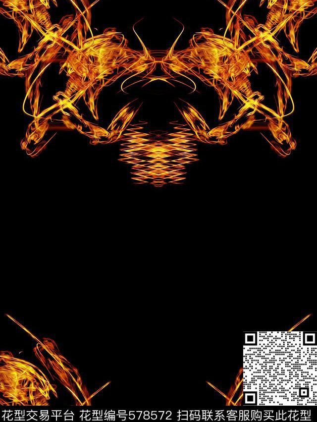 抽象分形线条数码印花华亿平台下载（图片编号: 578572） - 瓦栏（Walan）
