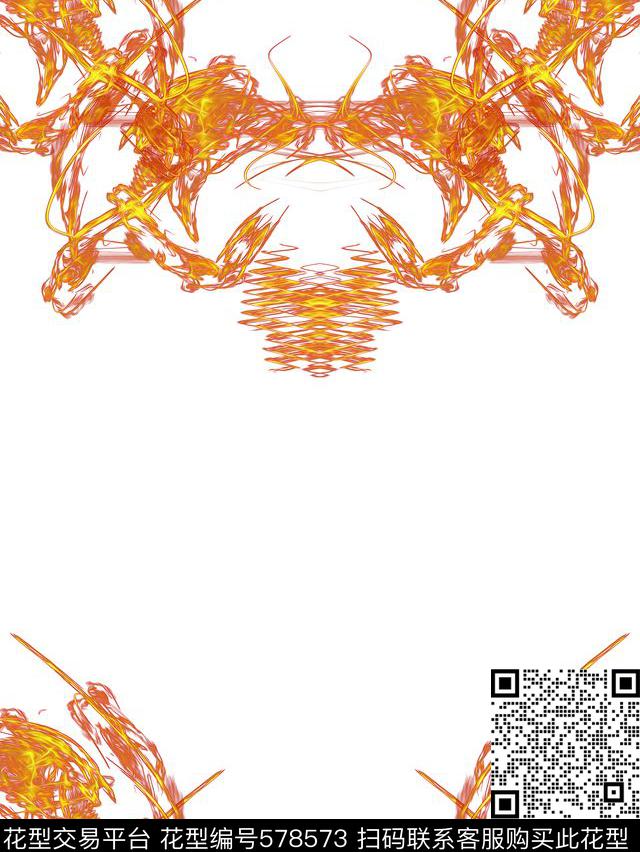 抽象分形线条数码印花华亿平台下载（图片编号: 578573） - 瓦栏（Walan）