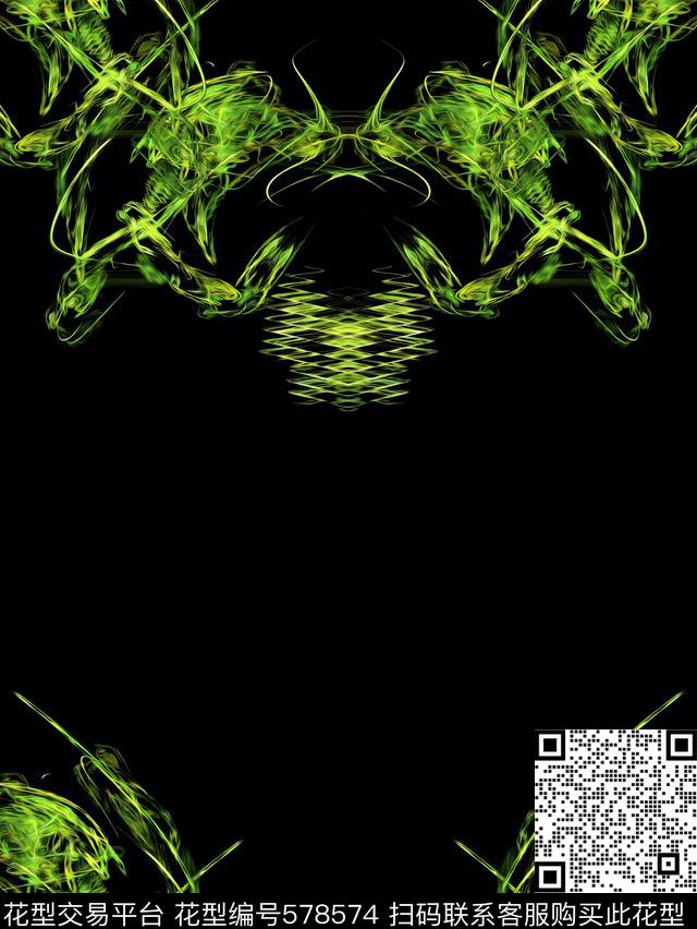 抽象分形线条数码印花华亿平台下载（图片编号: 578574） - 瓦栏（Walan）