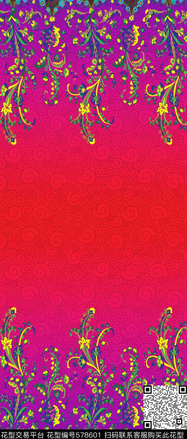 传统印花花卉蕾丝双边定位印花传统印花华亿平台下载（图片编号: 578601） - 瓦栏（Walan）