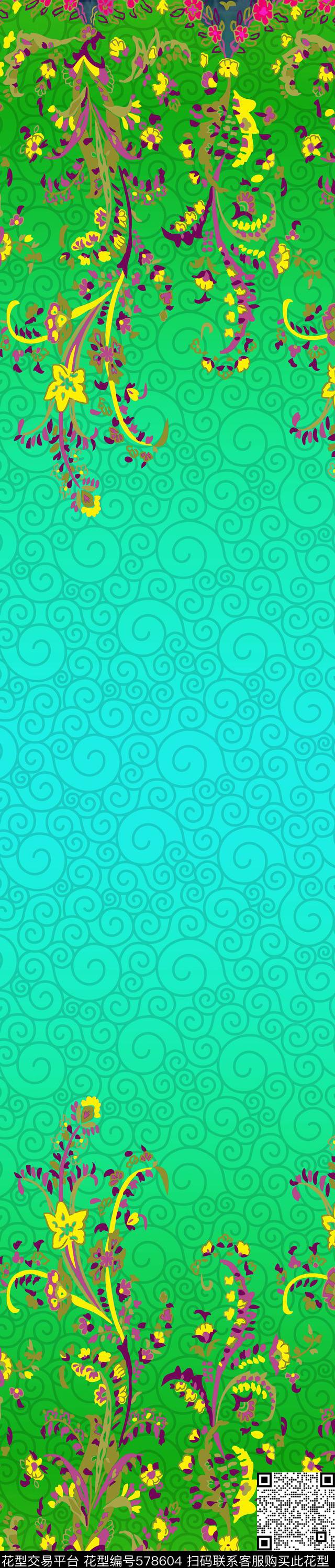 传统印花花卉蕾丝双边定位印花传统印花华亿平台下载（图片编号: 578604） - 瓦栏（Walan）