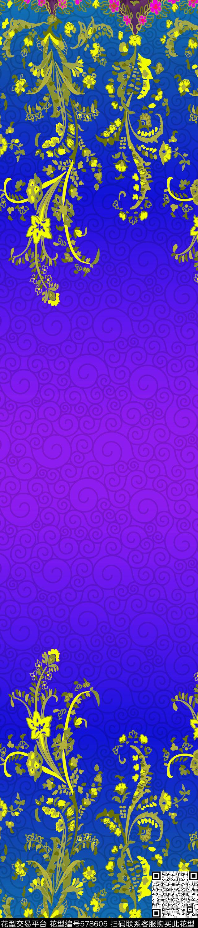 传统印花花卉蕾丝双边定位印花传统印花华亿平台下载（图片编号: 578605） - 瓦栏（Walan）