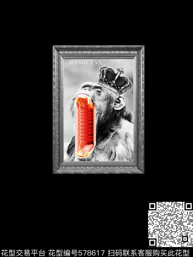大牌猴子猩猩数码印花华亿平台下载（图片编号: 578617） - 瓦栏（Walan）