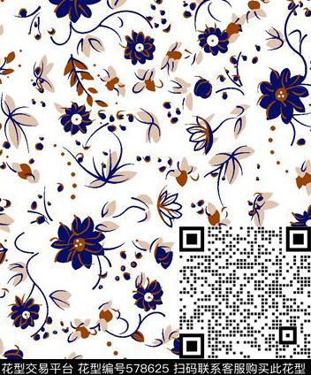 休闲风小碎花田园传统印花华亿平台下载（图片编号: 578625） - 瓦栏（Walan）