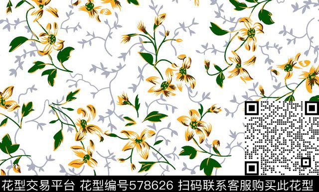 休闲小碎花田园风传统印花华亿平台下载（图片编号: 578626） - 瓦栏（Walan）