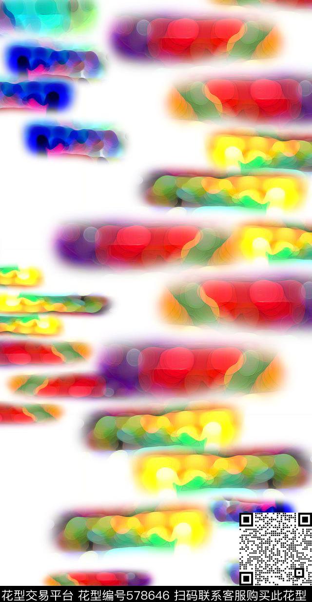 抽象图案条纹图案色彩斑斓数码印花华亿平台下载（图片编号: 578646） - 瓦栏（Walan）