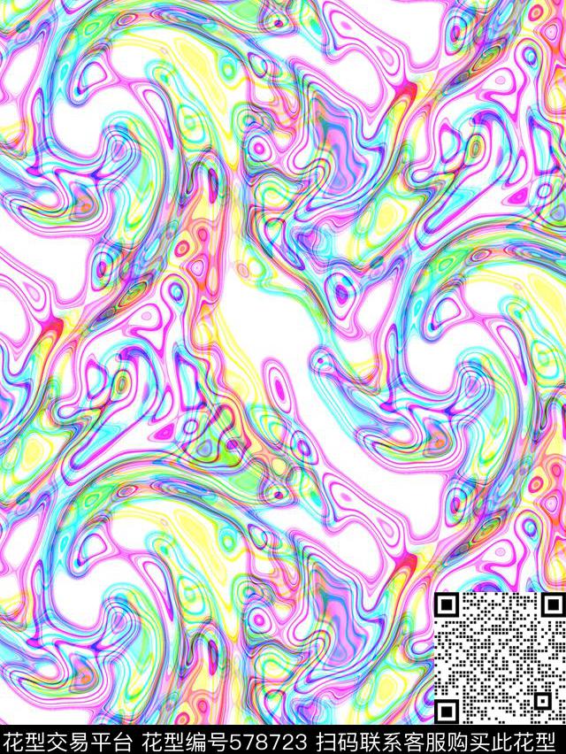 抽象时尚酷炫数码印花华亿平台下载（图片编号: 578723） - 瓦栏（Walan）