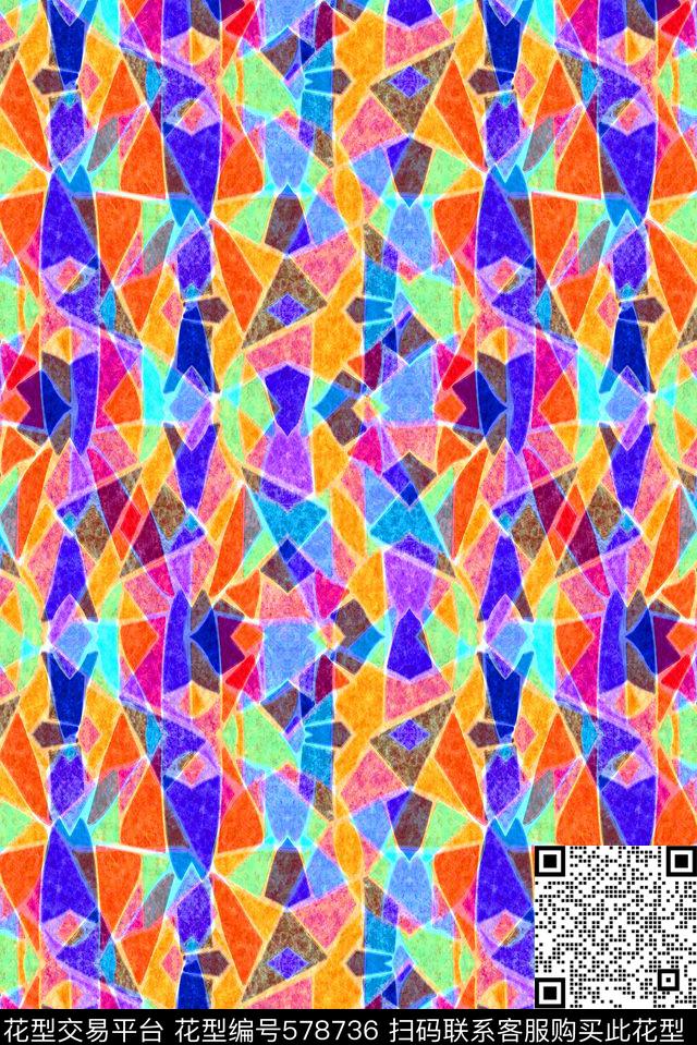 几何格子格子衫几何图形数码印花华亿平台下载（图片编号: 578736） - 瓦栏（Walan）