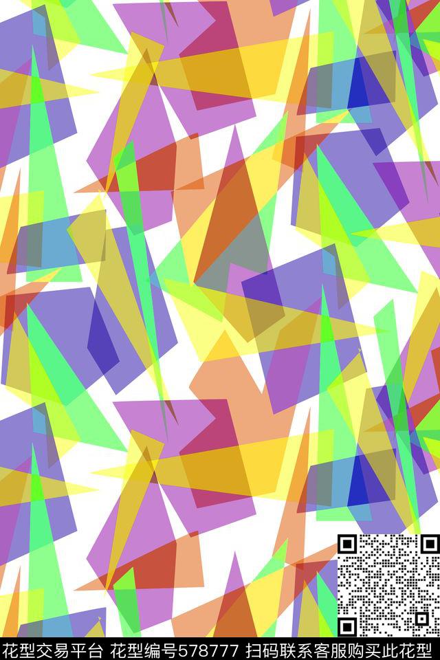 色块三角形时尚大牌传统印花华亿平台下载（图片编号: 578777） - 瓦栏（Walan）