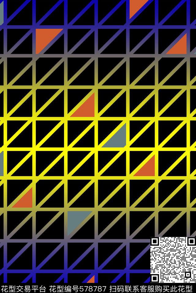 小方块色块三角形传统印花华亿平台下载（图片编号: 578787） - 瓦栏（Walan）