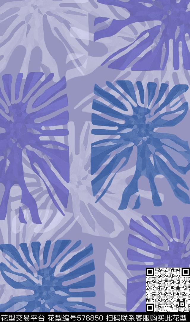 抽象图案花卉复古传统印花华亿平台下载（图片编号: 578850） - 瓦栏（Walan）