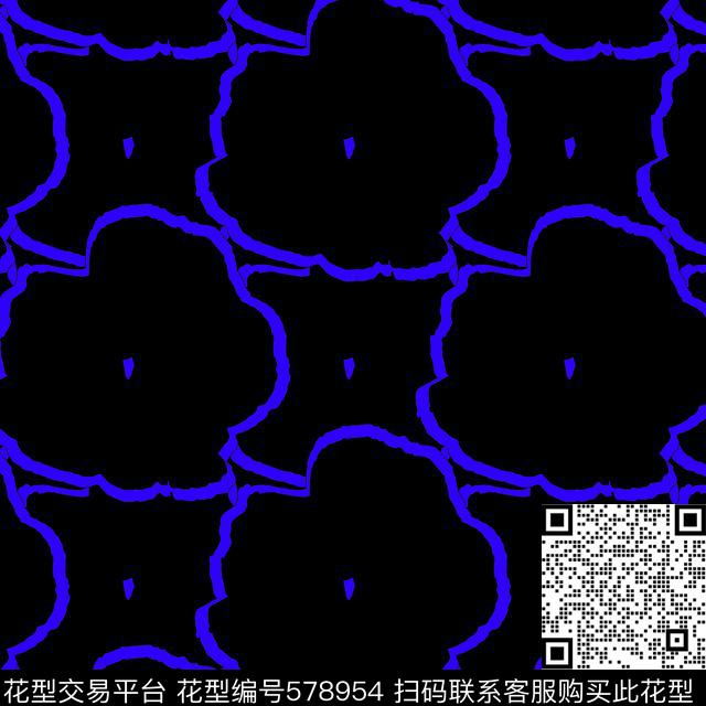 简约花卉线条传统印花华亿平台下载（图片编号: 578954） - 瓦栏（Walan）