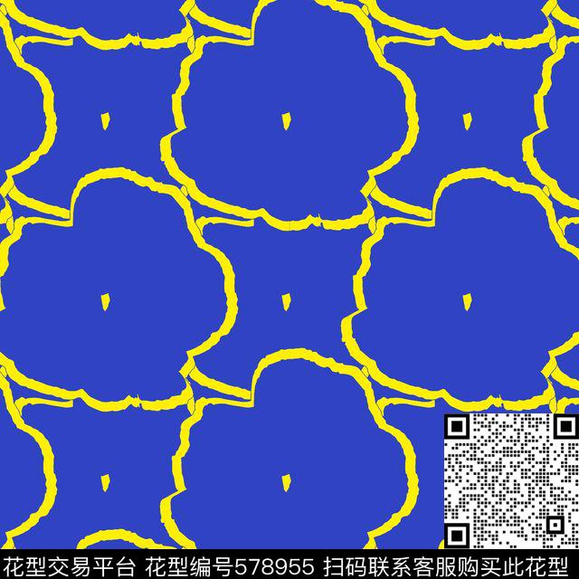 简约花卉线条传统印花华亿平台下载（图片编号: 578955） - 瓦栏（Walan）