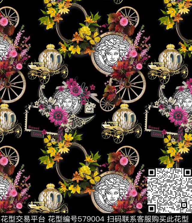 最新时尚流行花卉范思哲风格数码印花华亿平台下载（图片编号: 579004） - 瓦栏（Walan）