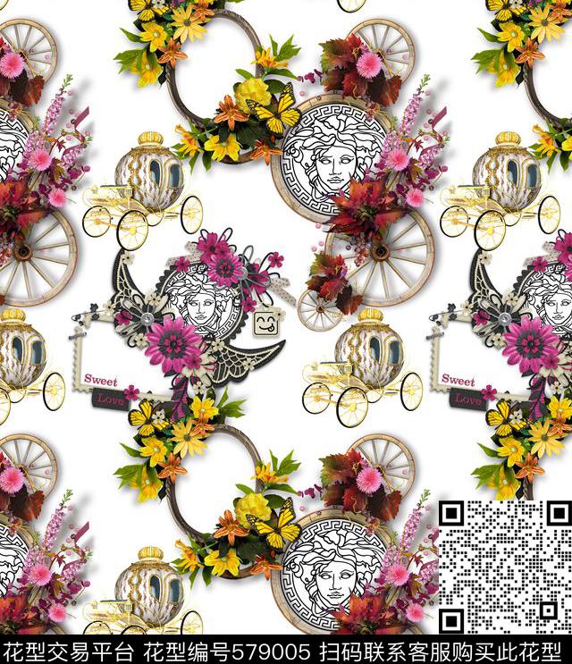 最新时尚流行花卉范思哲风格数码印花华亿平台下载（图片编号: 579005） - 瓦栏（Walan）