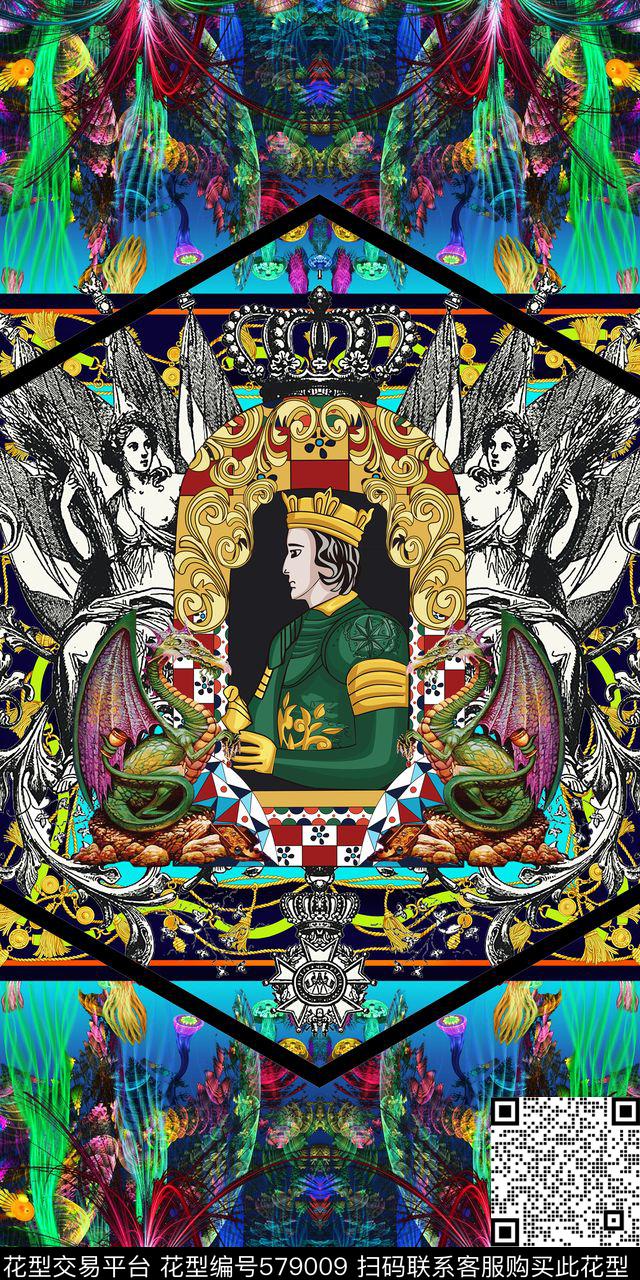 最新时尚流行欧式花卉欧式数码印花华亿平台下载（图片编号: 579009） - 瓦栏（Walan）