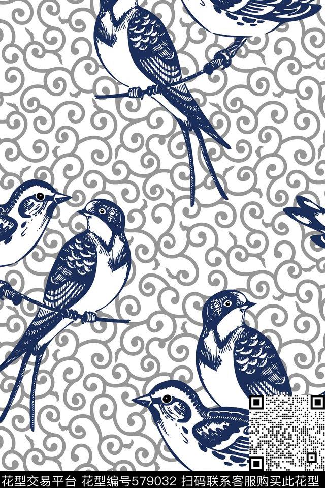 时尚大牌欧式花纹传统印花华亿平台下载（图片编号: 579032） - 瓦栏（Walan）