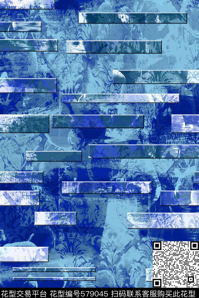 几何女装复古风景数码印花华亿平台下载（图片编号: 579045） - 瓦栏（Walan）