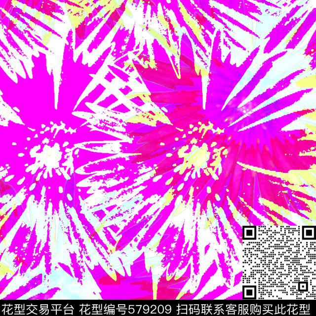 抽象花卉服饰传统印花华亿平台下载（图片编号: 579209） - 瓦栏（Walan）