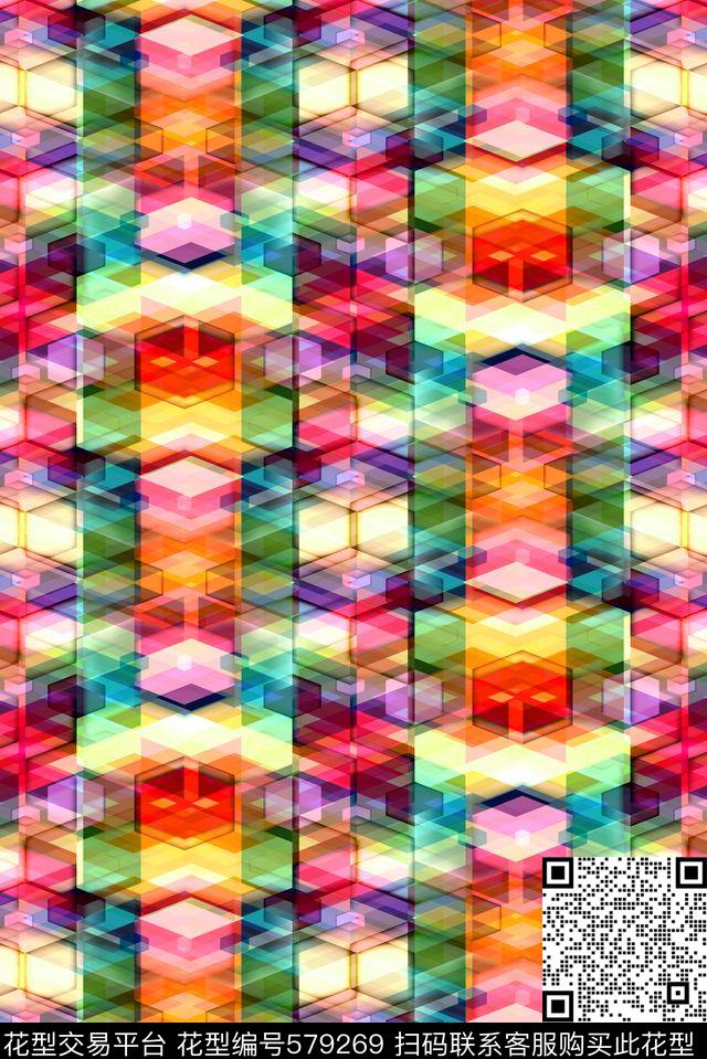 几何格子格子衫几何条纹传统印花华亿平台下载（图片编号: 579269） - 瓦栏（Walan）