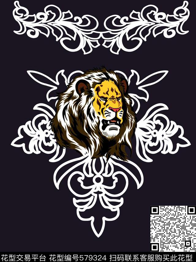 潮流几何虎头男士定位传统印花华亿平台下载（图片编号: 579324） - 瓦栏（Walan）