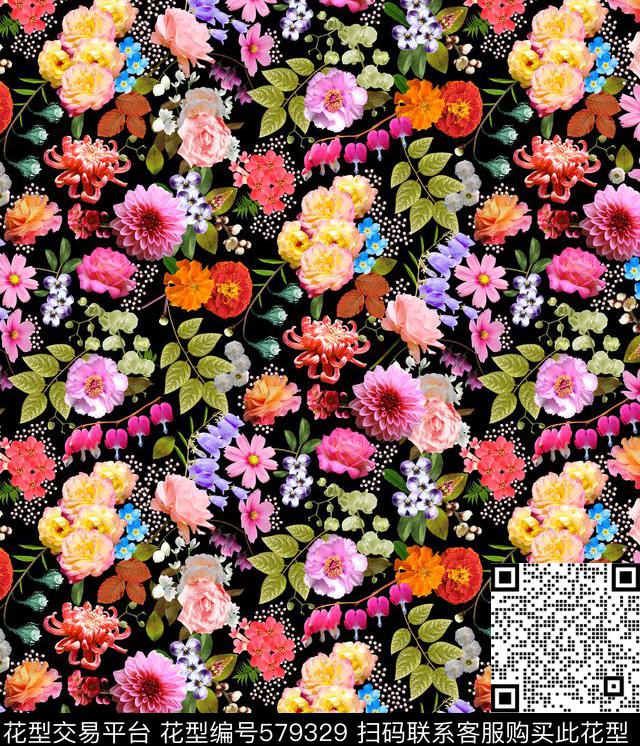 植物花卉数码印花华亿平台下载（图片编号: 579329） - 瓦栏（Walan）