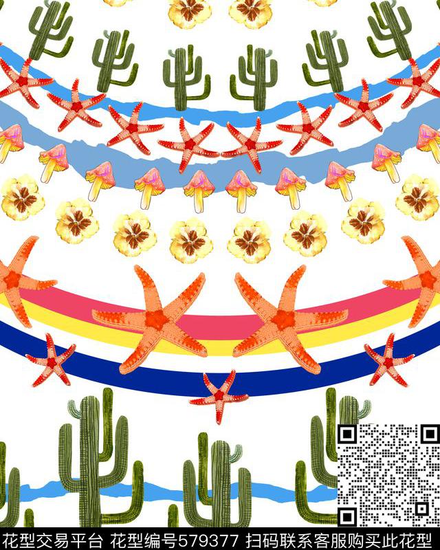 几何艺术植物花卉定位传统印花华亿平台下载（图片编号: 579377） - 瓦栏（Walan）