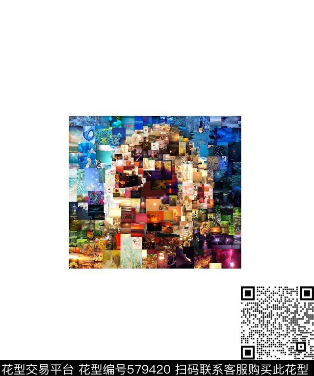 流行图像花卉数码印花华亿平台下载（图片编号: 579420） - 瓦栏（Walan）