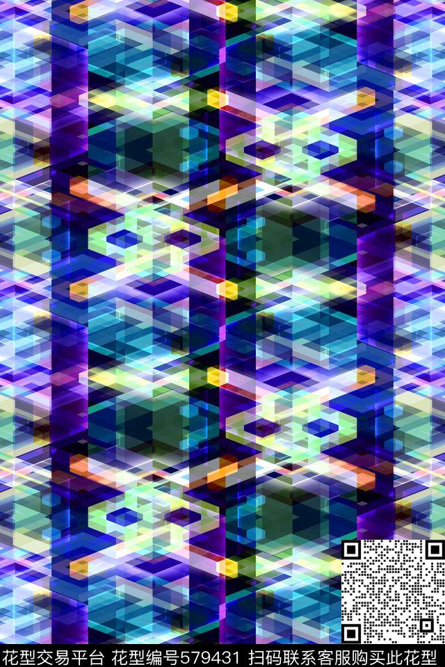 格子衫大条纹几何格子传统印花华亿平台下载（图片编号: 579431） - 瓦栏（Walan）