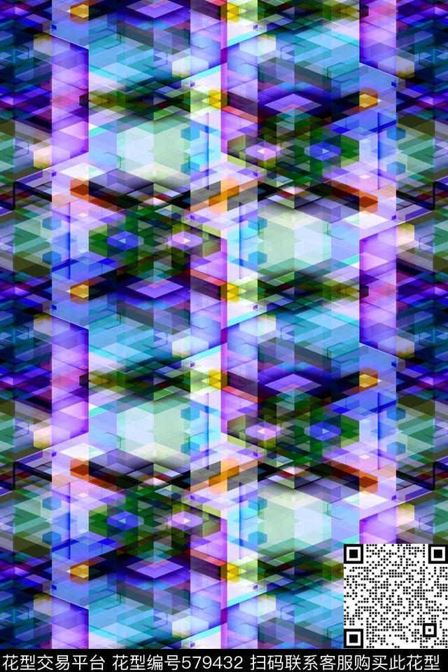 格子衫大条纹几何格子传统印花华亿平台下载（图片编号: 579432） - 瓦栏（Walan）