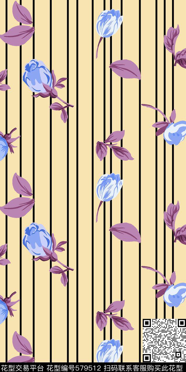 玫瑰时尚几何传统印花华亿平台下载（图片编号: 579512） - 瓦栏（Walan）