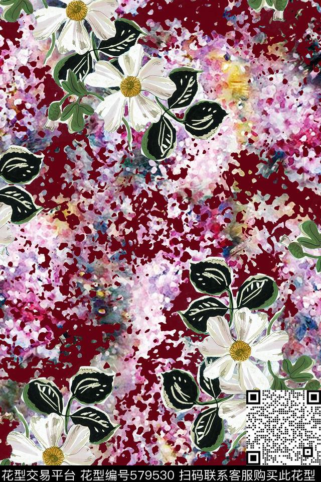 中国风手绘大气炫彩动物数码印花华亿平台下载（图片编号: 579530） - 瓦栏（Walan）