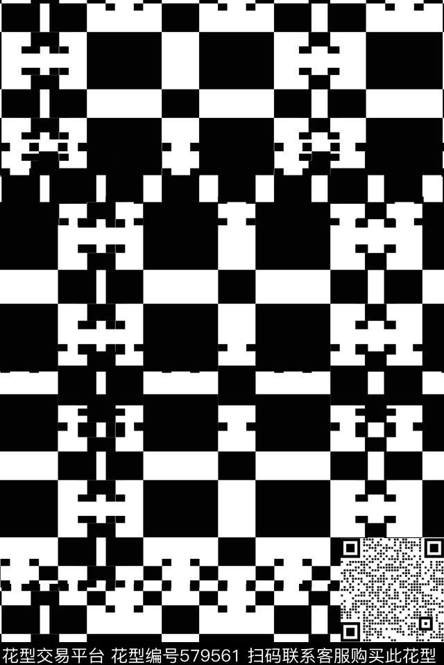 零点--传统零点--男装黑白传统印花华亿平台下载（图片编号: 579561） - 瓦栏（Walan）