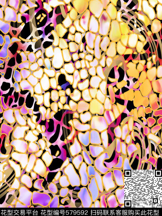 女装大气动物炫彩数码印花华亿平台下载（图片编号: 579592） - 瓦栏（Walan）