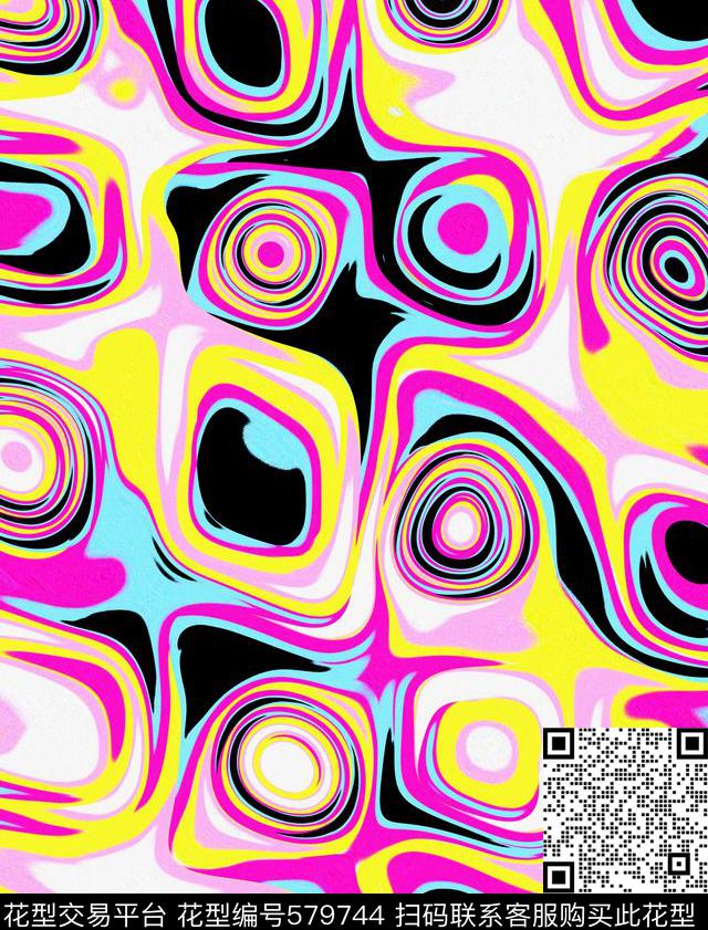 圆点旋转波普传统印花华亿平台下载（图片编号: 579744） - 瓦栏（Walan）