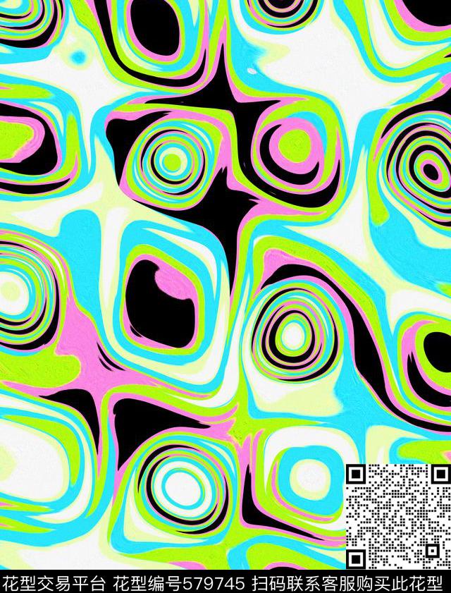 圆点旋转波普传统印花华亿平台下载（图片编号: 579745） - 瓦栏（Walan）