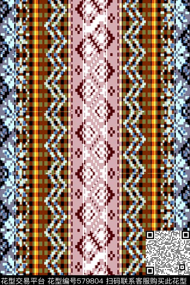 几何格子格子衫几何条纹传统印花华亿平台下载（图片编号: 579804） - 瓦栏（Walan）