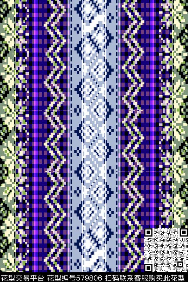 几何格子格子衫几何条纹传统印花华亿平台下载（图片编号: 579806） - 瓦栏（Walan）