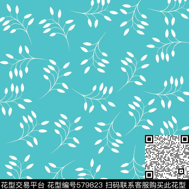 休闲植物叶子春夏系列传统印花华亿平台下载（图片编号: 579823） - 瓦栏（Walan）