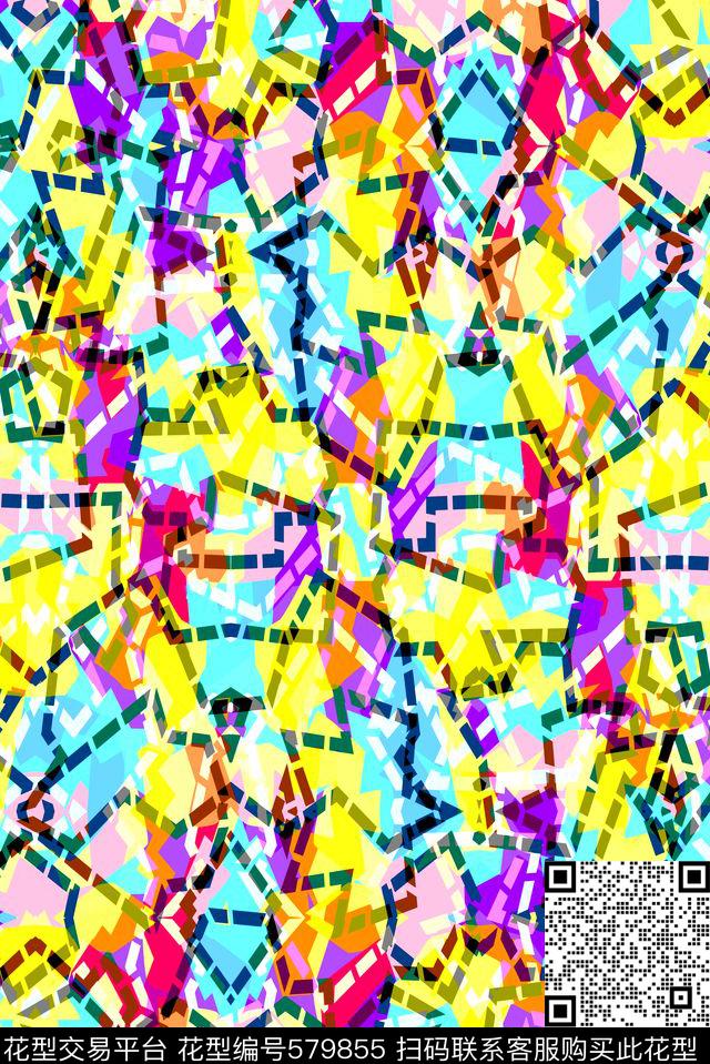 几何格子几何拼图几何图形传统印花华亿平台下载（图片编号: 579855） - 瓦栏（Walan）