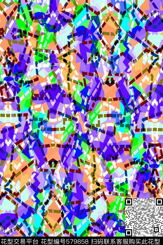 几何格子几何拼图几何图形传统印花华亿平台下载（图片编号: 579858） - 瓦栏（Walan）