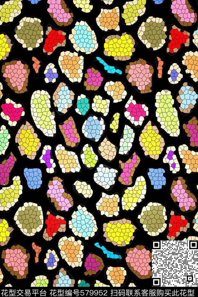 色块时尚绚丽不规则几何传统印花华亿平台下载（图片编号: 579952） - 瓦栏（Walan）