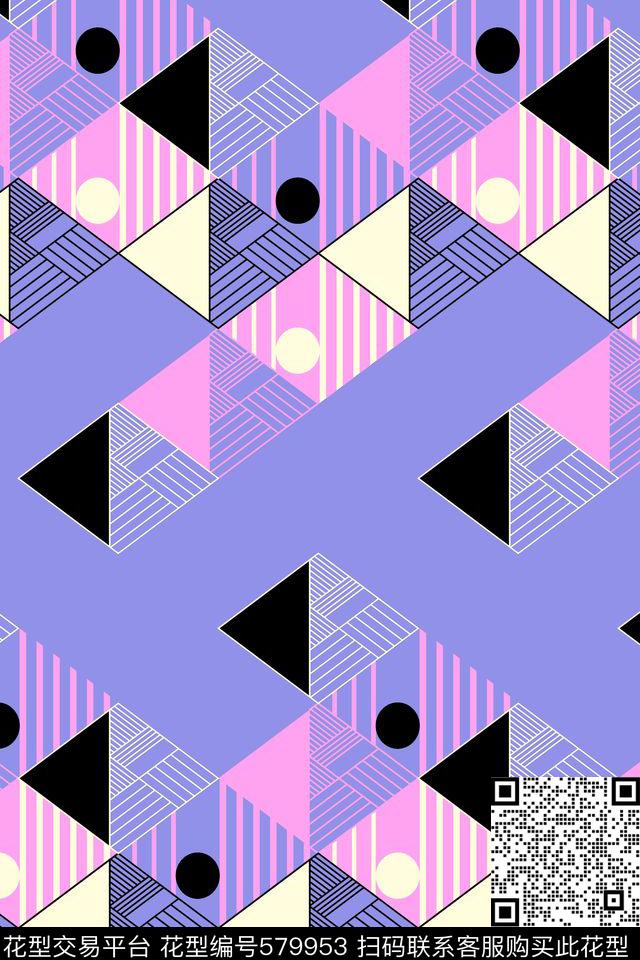 时尚几何三角形传统印花华亿平台下载（图片编号: 579953） - 瓦栏（Walan）