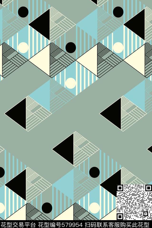时尚几何三角形传统印花华亿平台下载（图片编号: 579954） - 瓦栏（Walan）