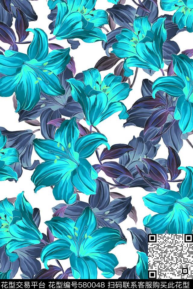 乱花花朵花卉传统印花华亿平台下载（图片编号: 580048） - 瓦栏（Walan）