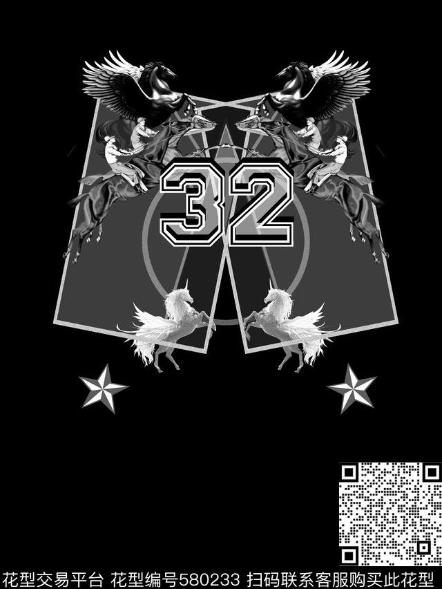 黑白对立飞马数码印花华亿平台下载（图片编号: 580233） - 瓦栏（Walan）