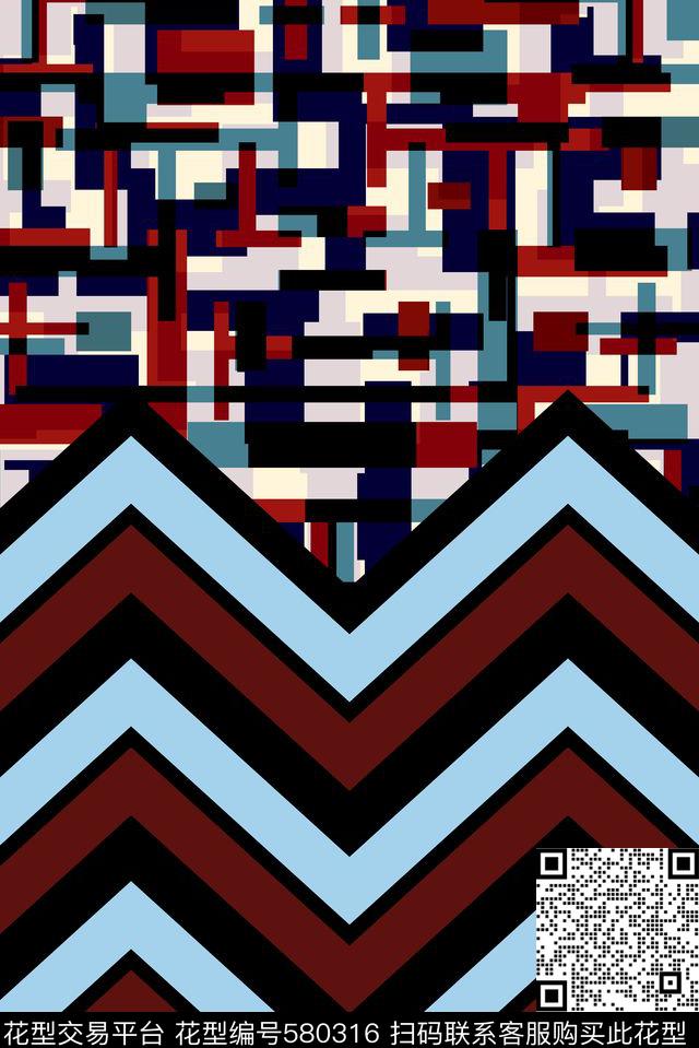 几何、线条、迷彩传统印花华亿平台下载（图片编号: 580316） - 瓦栏（Walan）